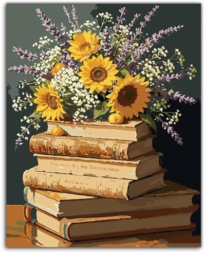 ZTOTZ Paint by Numbers with Flower, Simple Paint- by -Numbers Kits Book