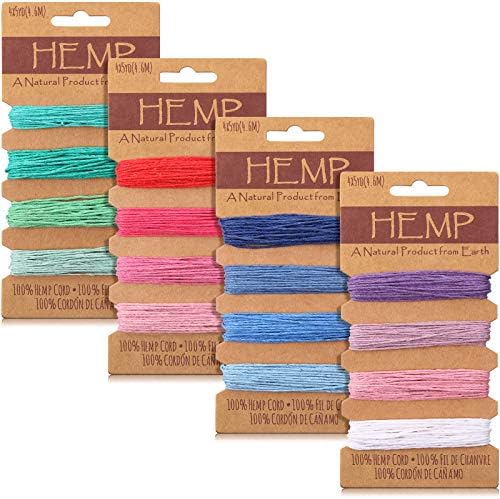 16 Colors Thread Cord for Jewelry Making Hemp Cotton String, Mixed Color