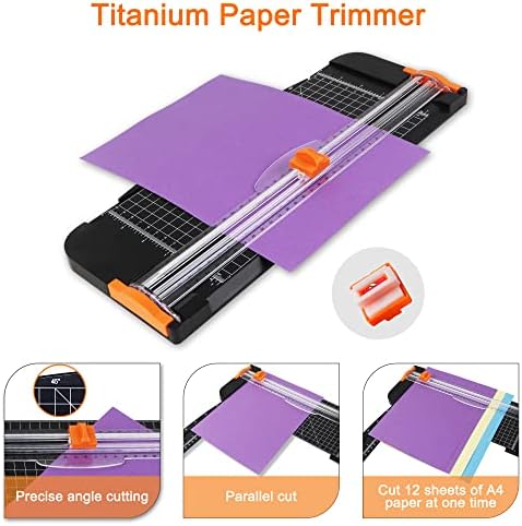 Famomatk 27PCS Craft Weeding Tools for Vinyl Kit,Utility Knife Vinyl Weeding Tool Set with 12Inch Paper Cutter Trimmer for Scrapbooking,Silhouettes,Cameos,DIY Art Crafting,Cutting,Splicing,Cardstock