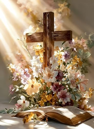 YOLENIX Cross Diamond Art Kits for Adult Diamond Painting Kit for Beginner