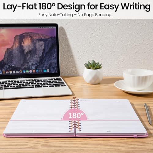 Lined Spiral Journal Notebook, A5 College Ruled Notebook for Note-Taking