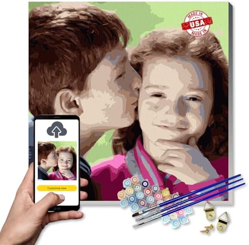 Custom Paint by Numbers kit for Adults - Personalized Paint by Numbersfor Beginner Customized DIY Paint by Numbers from Photo Oil Painting on Canvas Home Wall Decor Special Handmade Gift (H:20×28 in)