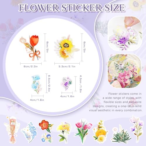 240Pcs Gilt Flower Stickers for Scrapbooking,Self-Adhesive Floral Stickers Scrapbook Supplies Journaling for Water Bottle Adult Card Making Letters DIY Cards Decoration