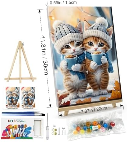 ATDMS Paint by Numbers Kits for Adults, Cats Paint by Number with Frame