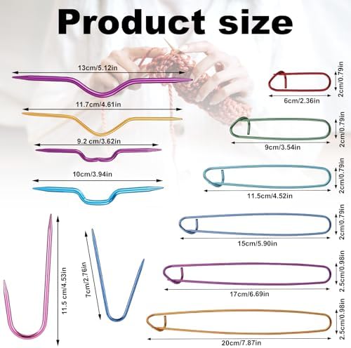 12pcs Knitting Stitch Holders and Cable Needles Set