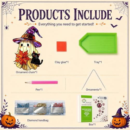Ghost Hanging Diamond Art Kits for Adults, Diamond Painting Suncatchers