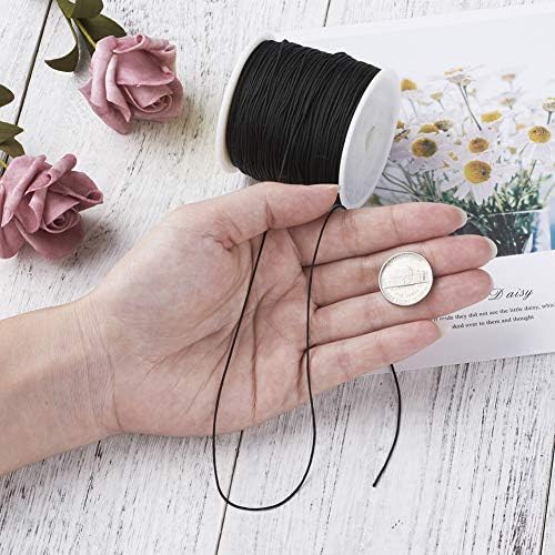 Elecrelive 100 Yards Nylon Cord Black Kumihimo Bracelet Lanyard String