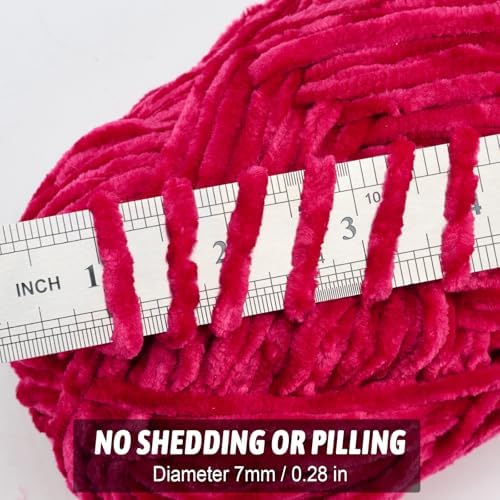 Soft Velvet Chenille Yarn for Crocheting, Super Bulky Yarn for Blankets