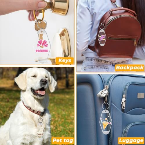 BLMHTWO 20PCS Blank Hotel Keychain Vintage Motel Keychain for DIY Keychains