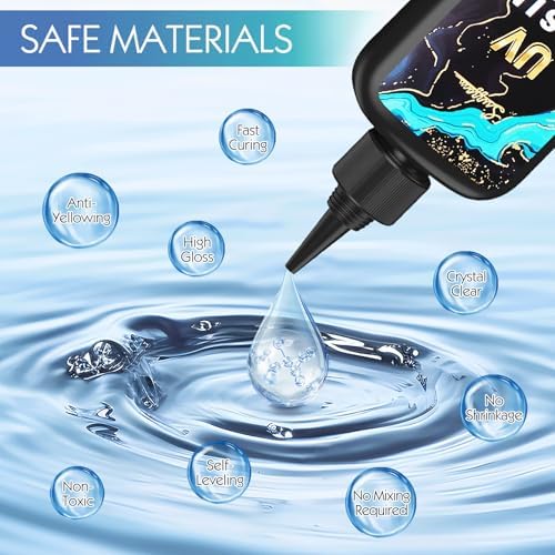 Suzzam UV Resin Jewelry Making Kit, 300g Crystal Clear UV Resin Kit with Molds, 30w & 22 Lamp Beads UV Resin Light Large for Craft Making Earrings, Necklaces, Keychains