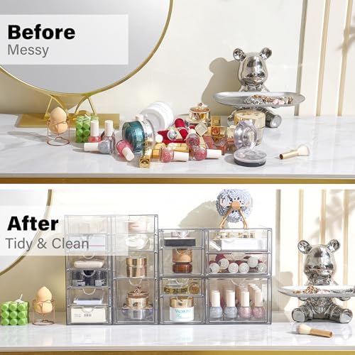 Prsildan 17 Drawers Teacher Toolbox Office Supply Organizer, Set of 4