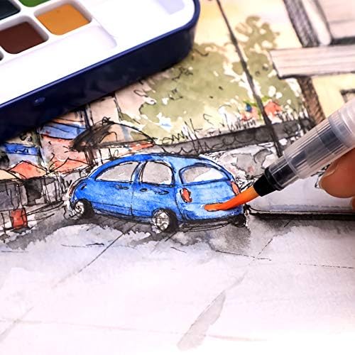 Artecho 18 Colors Watercolor Paint Set, Portable Travel Tin Box with Brush