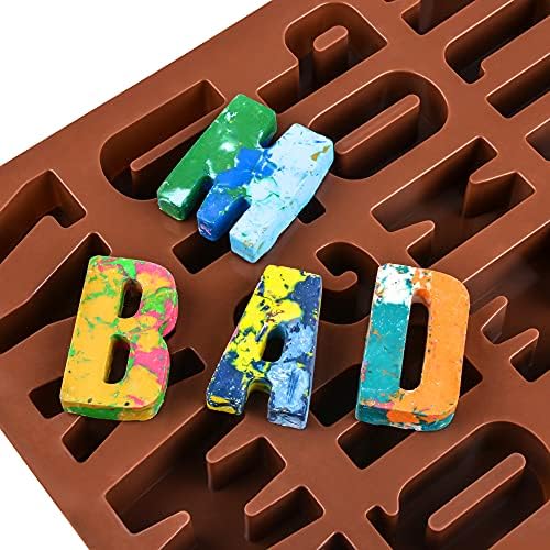 2pcs Large Letter Molds Silicone Alphabet Mold for Crayon, Cake Baking Decor (2)