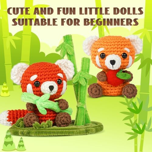MOREJMTT Crochet Kit for Beginners, Crochet Animal Kits, Crocheting Kit for Starters, Learn to Crochet with Step-by-Step Video Tutorials, Beginner Crochet Kit for Adults(Panda)