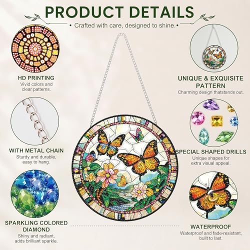 Butterfly Diamond Art Window Suncatchers, Special Diamond Painting Hanging
