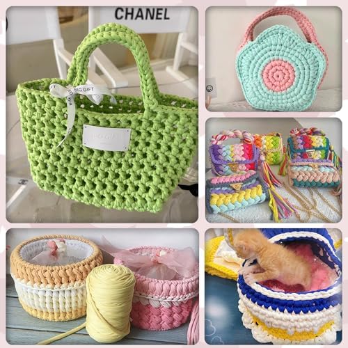 400g T-Shirt Yarn Elastic Fabric Crochet for DIY Knitting, 130 Yards Spaghetti Thick Knitting Yarn for Hand DIY Bag Basket Cushion Crocheting Projects, Home Decor (Shrimp Pink)