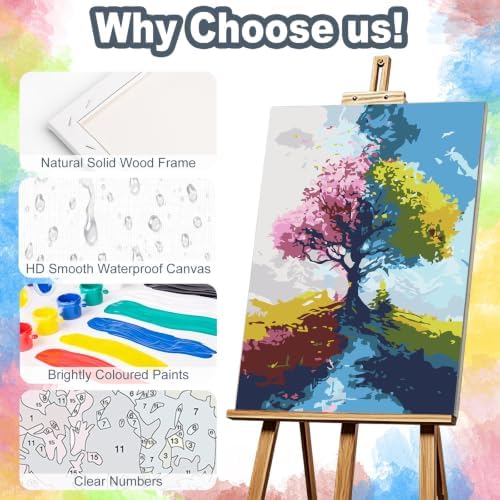 Tree of Life Framed Paint by Numbers Kit for Adults Beginner 8x12 inch