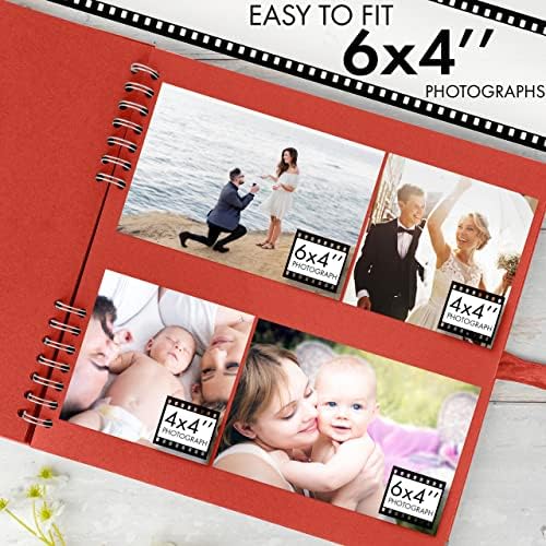 Bstorify Square Scrapbook Photo Albums 80 Pages (11 x 11 Inch) Red | Hardcover with Thick 200 GSM Kraft Paper, Ideal for Your Scrapbooking Albums, Art & Craft Projects (Red, 11 x 11 Inch)