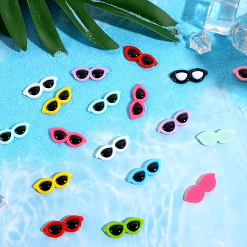 60Pcs Mini Resin Sunglasses Charms for DIY Crafts Supplies