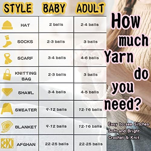 Seremel 4-Ply Acrylic Soft Yarn, 2 Skeins Crochet/Knitting Yarn(Coffee)