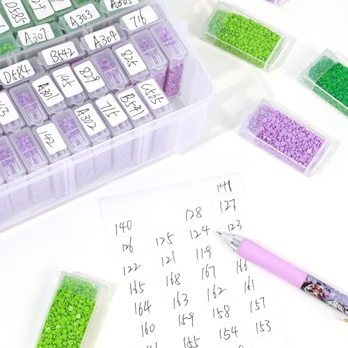 VTG Diamond Painting Storage Containers with 320 Grids Diamond Art Storage Bead Organizer Painting Accessories DIY Jewelry Craft