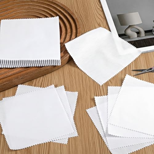 100 Pack 8-inch Cotton Fabric Squares, 8″ Precut Cotton Fabric Squares, Solids White Charm Pack, White