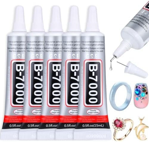 B7000 Jewelry Rhinestones Glue, Cludoo 5PCS B-7000 Clear Super Glue