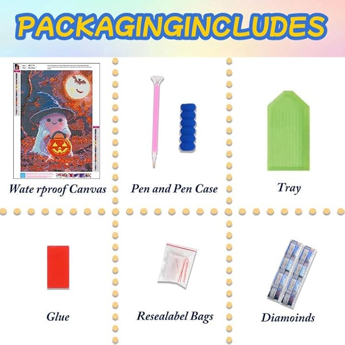 Lophomie Diamond Art Kits for Adults, 5D Halloween Diamond Painting Kits