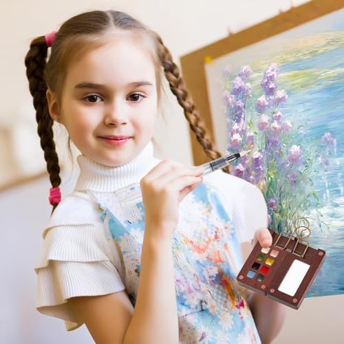 Travel Watercolor Paint Set - Pocket 8-Color Mini Paint Kit with Sketch Pad