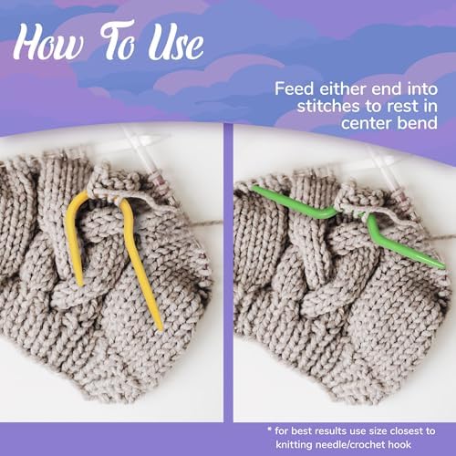 22 Piece Crochet and Knitting Tools Accessories Kit - Plastic Cable Needle Stitch Holders and Locking Ring Stitch Markers