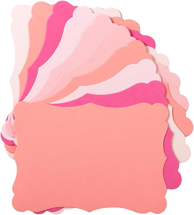 50 Pack Blank Kraft Greeting Cards, Pink, 5 Colors, 4x6IN