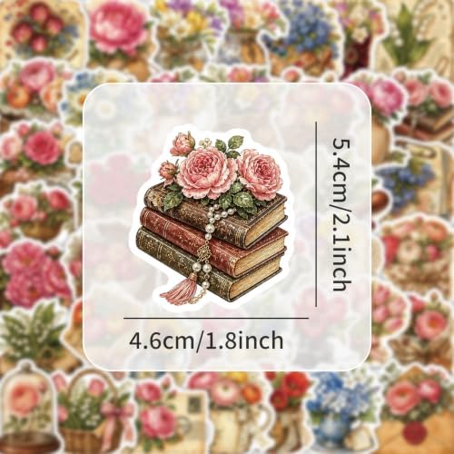Vintage Aesthetic Flowers Stickers Flora Scrapbook Stickers