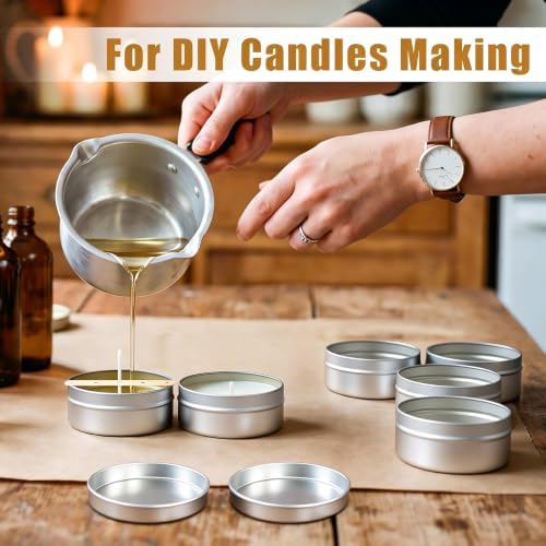 36-Pack 2.5oz Candle Tins with Lids, Metal Candle Jars for Candle Making, Empty Containers Vessels Bulk for Small Business & Beginners DIY Storage -Silver