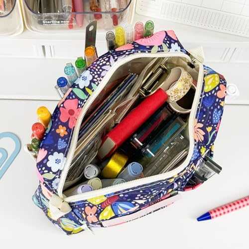 Multiple Pockets Portfolio Organizer with Zippered,Storage Pencil Pouch Bag