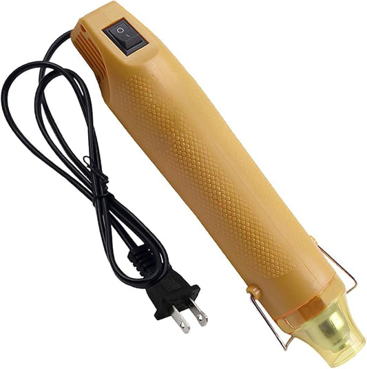 Mini Heat Gun - 220V 300W Portable Handheld Hot Air Gun Tool for DIY Craft Embossing - Electric Heating Tool with Stand & Power Cord for Car Vinyl Wrap/Shrink Wrapping PVC/Drying Paint(Gold)