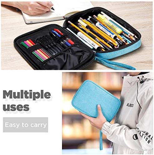 Zannaki Big Capacity Storage Pouch Marker Pen Pencil Case Simple Stationery Bag Box Art Tool & Sketch Storage Boxes for Bullet Journal Middle High School Office College Student Girl Women Adult Teen
