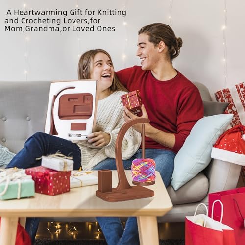 FOGWOWO Yarn Holder for Crocheting,with Storage & Phone Stand,Crochet Gifts