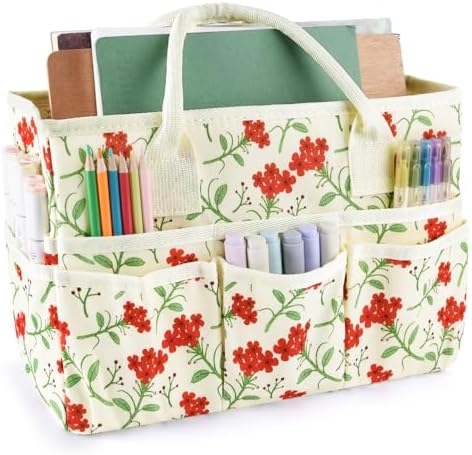 Craft Organizer Tote Bag with Multiple Pockets,Scrapbooking Art Storage