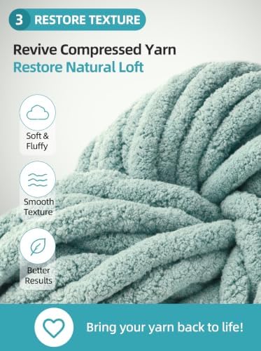 Chunky Yarn Fluffer Tool — Professional Yarn Fluffing and Restoring Tool, Suitable for Chunky Yarn and Chenille Yarn; an Essential Accessory for Hand Knitting and Crochet Blankets, Gray