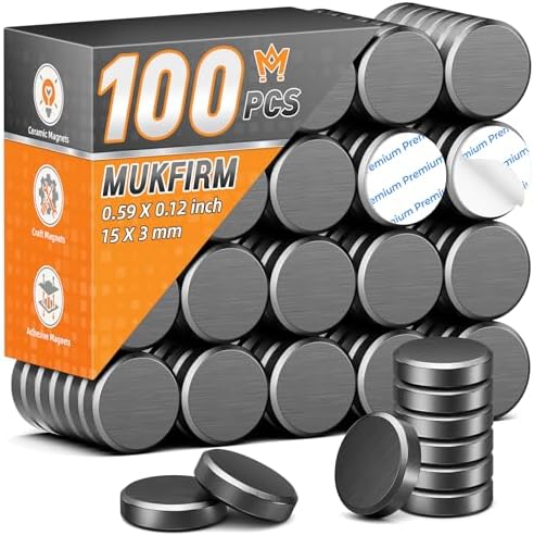 100 Pack Ceramic Magnets for Crafts, 15X3mm