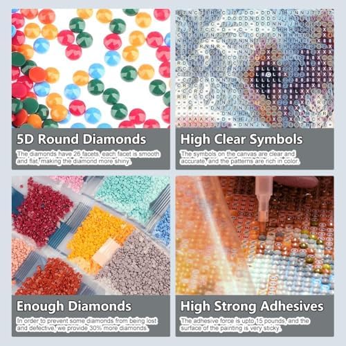 Vintage flower Diamond Art Kits for Adults, Diamond Painting Kit Adults for Beginners, Round 5D DIY Dimond art,Full Drill Painting Kit Art and Crafts for Adults Home Wall Decor【13.8x13.8inch】