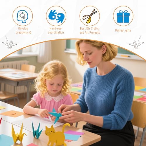 300 Sheets Origami Paper 25 Color Double Sided Origami Paper 6x6 | 6" Square Oragami Paper Easy to Fold, tear-resistant, Holds Crisp Creases, Crafts for Handmade Projects Great