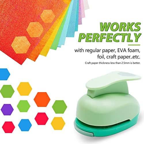 UCEC Hexagon Paper Punch, 2 Inch Hexagon Punch for Paper Crafts, Large Hole Punch Paper Punch Shapes for Crafting Scrapbooking Cards Arts Quilting DIY Fun Projects