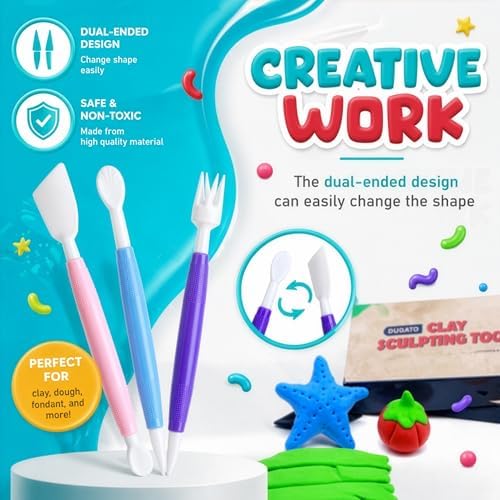 DUGATO Clay Sculpting Tools, 17 pc Double-Sided Modeling Set