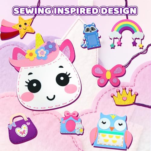 powerful xishan Unicorn Sewing Kit for Kids Ages 4-8| 9 Beginner Projects