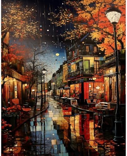 PRASIO Paint by Numbers Kit for Adults Beginner, Landscape Adult Paint by Numbers on Canvas, DIY Acrylic Watercolor Oil Paint by Number for Adults for Home Decor Gift 16x20 Inch