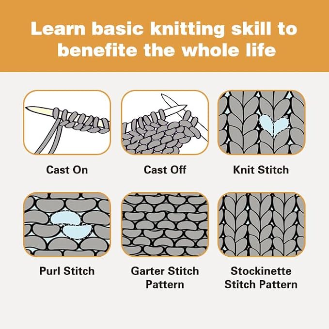 Kaaper Beginner Knitting Kit for Adults, Learn to Knit Crochet Starter Kit