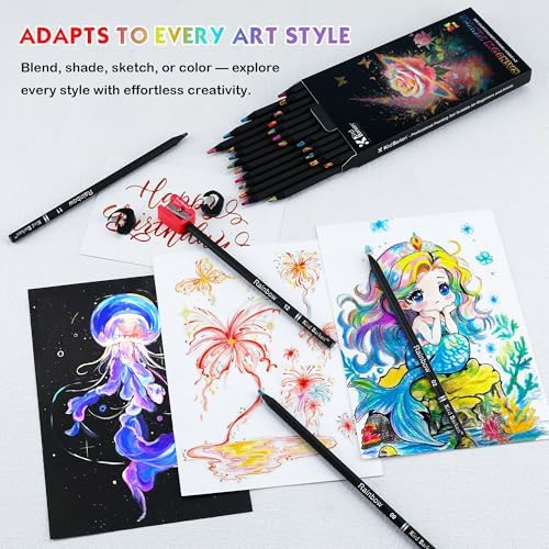 Art Supplies 24 Rainbow Colored Pencils, Teen Girl Gifts Trendy Stuff, Multicolored Cool Stuff Fun Art Pencil Teen Girl Gifts Trendy Stuff