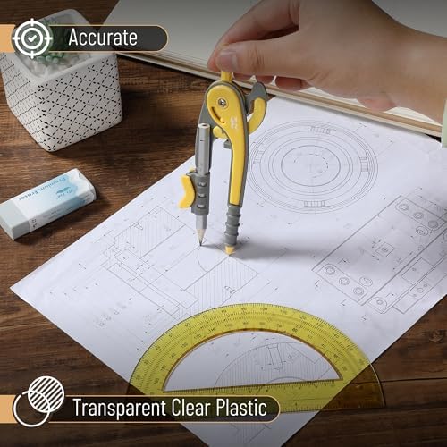 Mr. Pen- Geometry Compass and Protractor Set, 6 Inch Compass