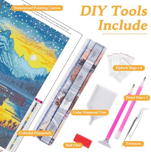 Diamond Art Kits for Adults & Beginners, Snow Mountain Diamond Painting Kit
